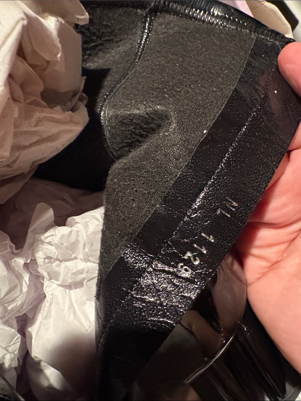 Black Patent Mid-Calf Block Heel Boots - Picture 13 of 13